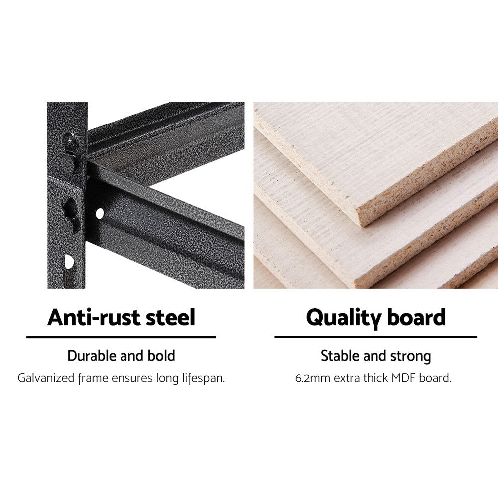 1.8M 5-Shelves Steel Warehouse Shelving Racking Garage Storage Rack Grey-Home &amp; Garden &gt; Storage-PEROZ Accessories