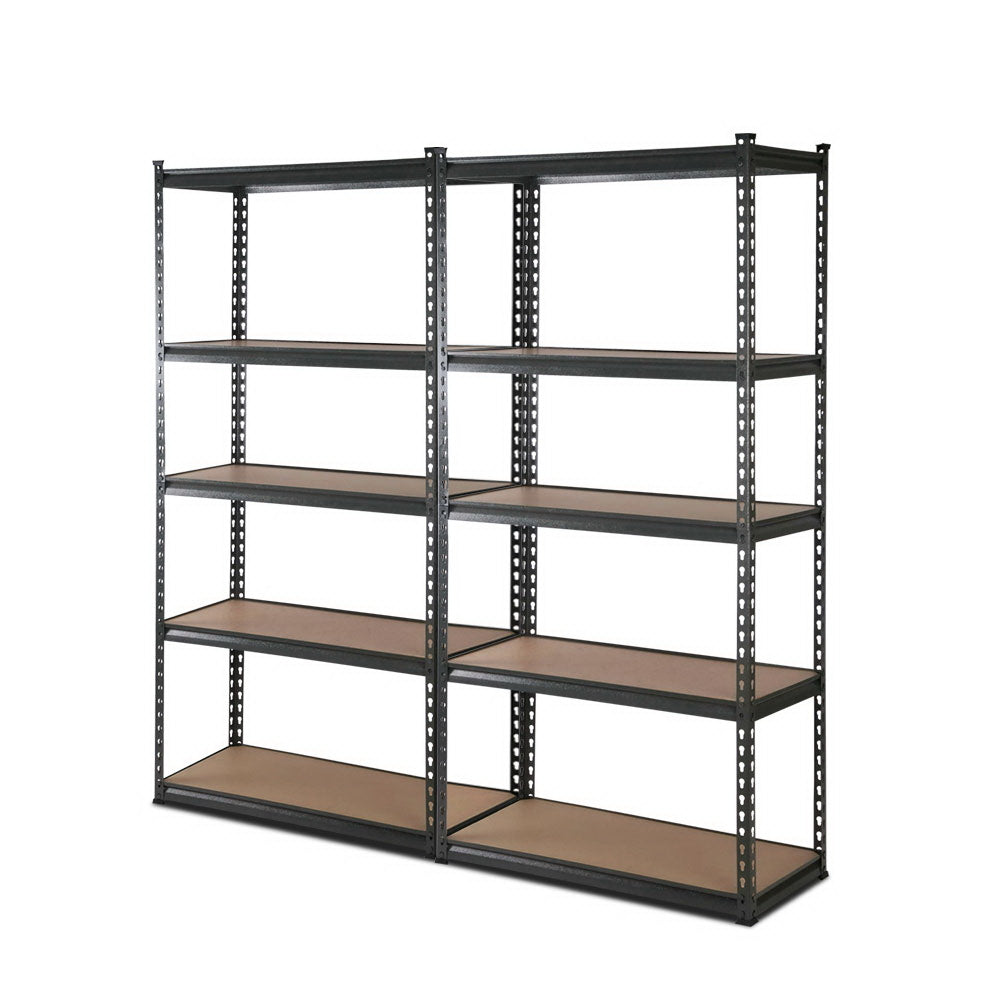 2x1.8M 5-Shelves Steel Warehouse Shelving Racking Garage Storage Rack Grey-Home &amp; Garden &gt; Storage-PEROZ Accessories