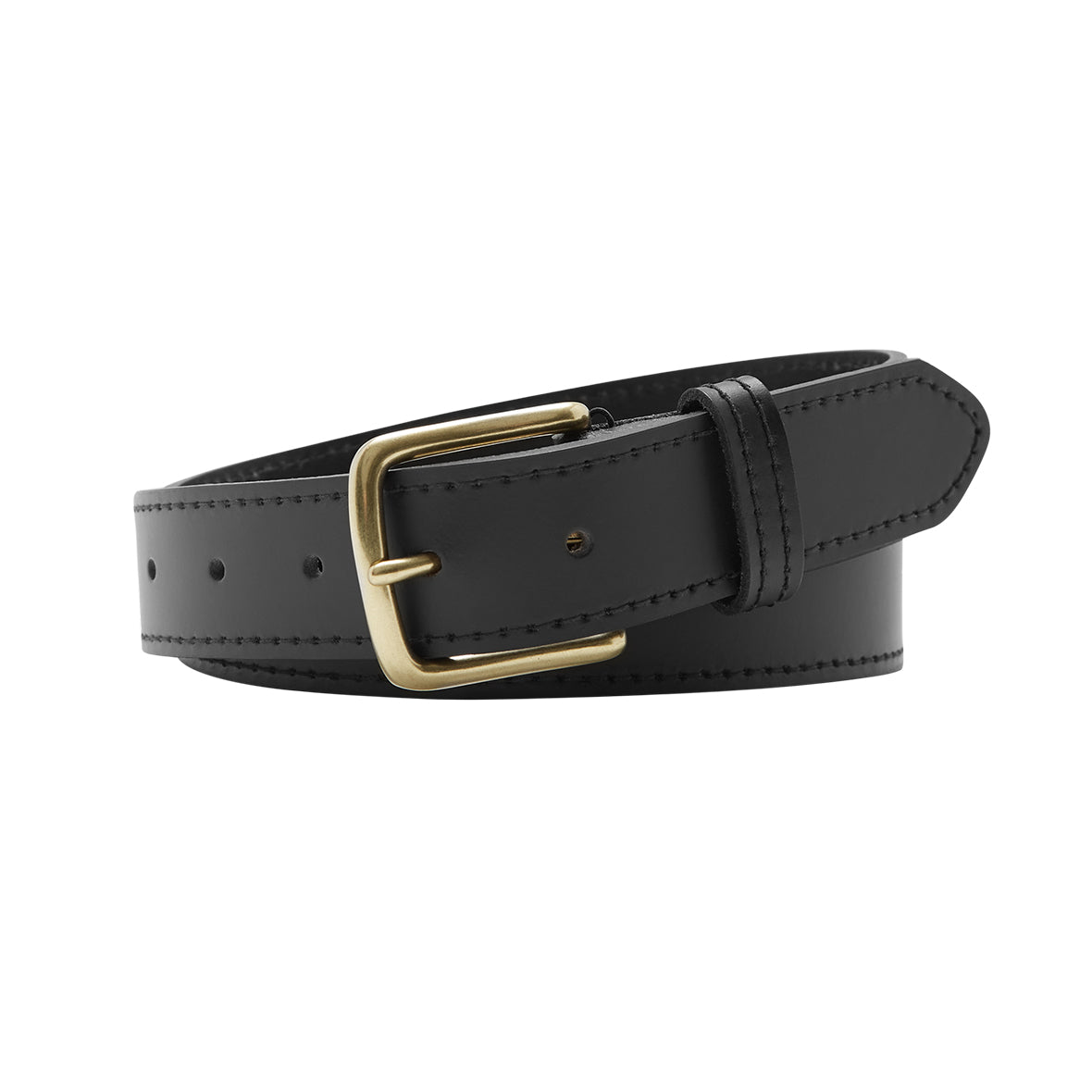 WYOMING Black. Men’s Buffalo Leather Belt. 35mm width.-Buffalo Leather Belts-PEROZ Accessories