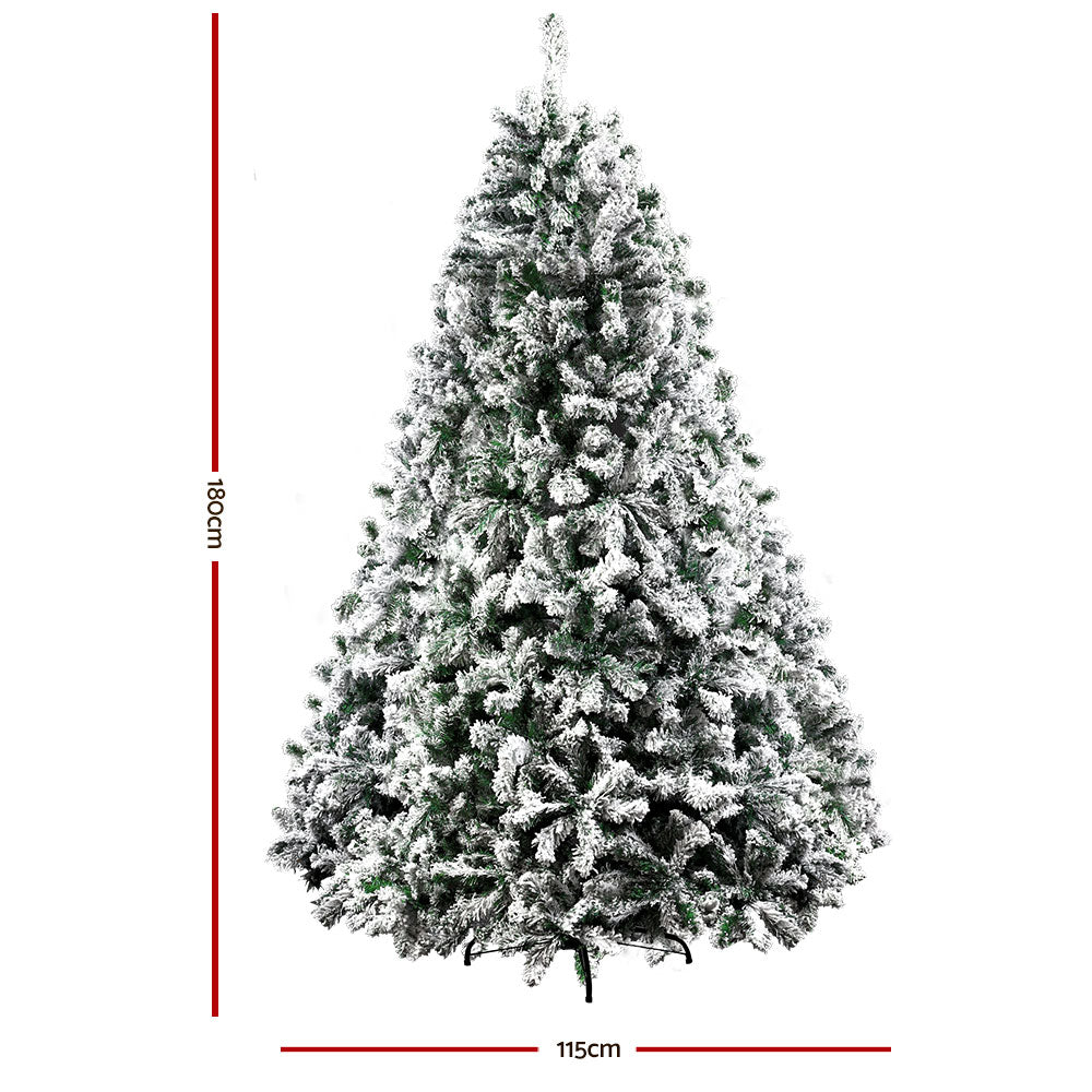 Jingle Jollys Christmas Tree 1.8M Xmas Trees Decorations Snowy 758 Tips-Occasions &gt; Christmas-PEROZ Accessories