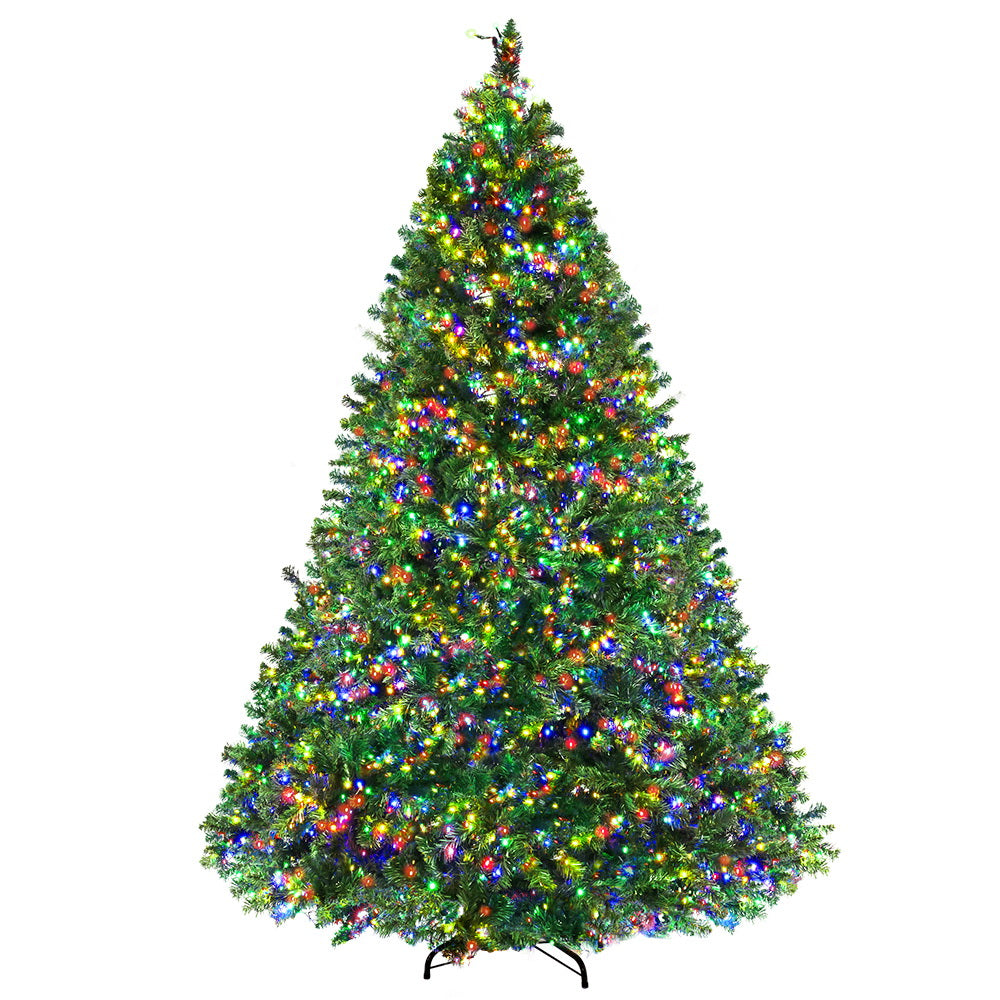 Jingle Jollys Christmas Tree 2.4M Xmas Tree with 3190 LED Lights Multi Colour-Occasions &gt; Christmas-PEROZ Accessories