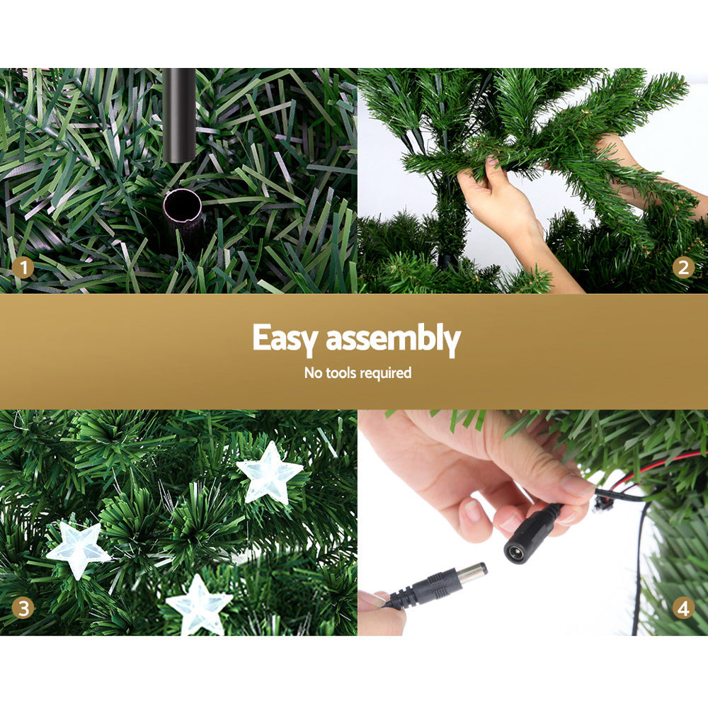 Jingle Jollys Christmas Tree 1.2M LED Xmas trees with Lights Multi Colour-Occasions &gt; Christmas-PEROZ Accessories