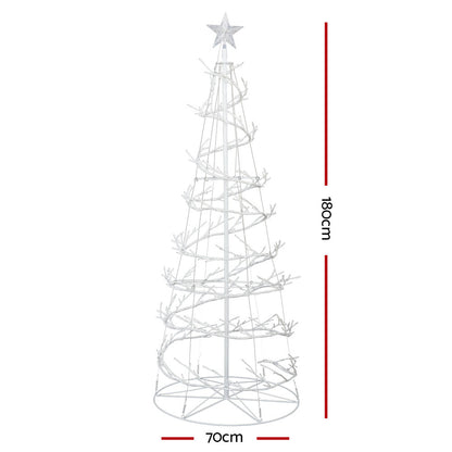Jingle Jollys Christmas Tree 1.8M 6FT LED Xmas Decoration Cold White Lights-Occasions &gt; Christmas-PEROZ Accessories