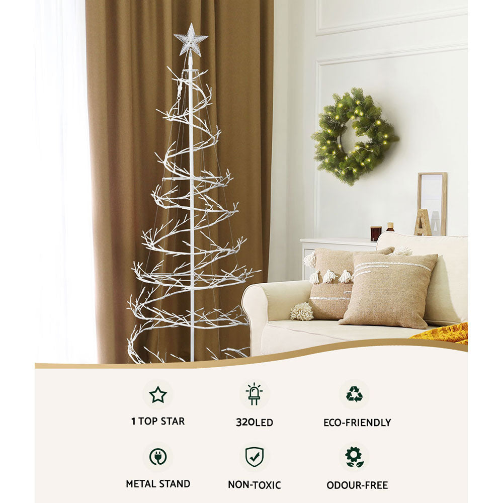 Jingle Jollys Christmas Tree 1.8M 6FT LED Xmas Decoration Cold White Lights-Occasions &gt; Christmas-PEROZ Accessories