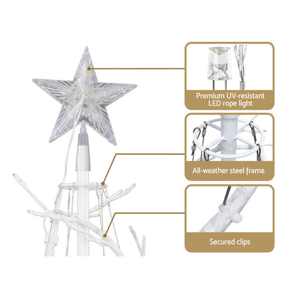 Jingle Jollys Christmas Tree 1.8M 6FT LED Xmas Decoration Cold White Lights-Occasions &gt; Christmas-PEROZ Accessories