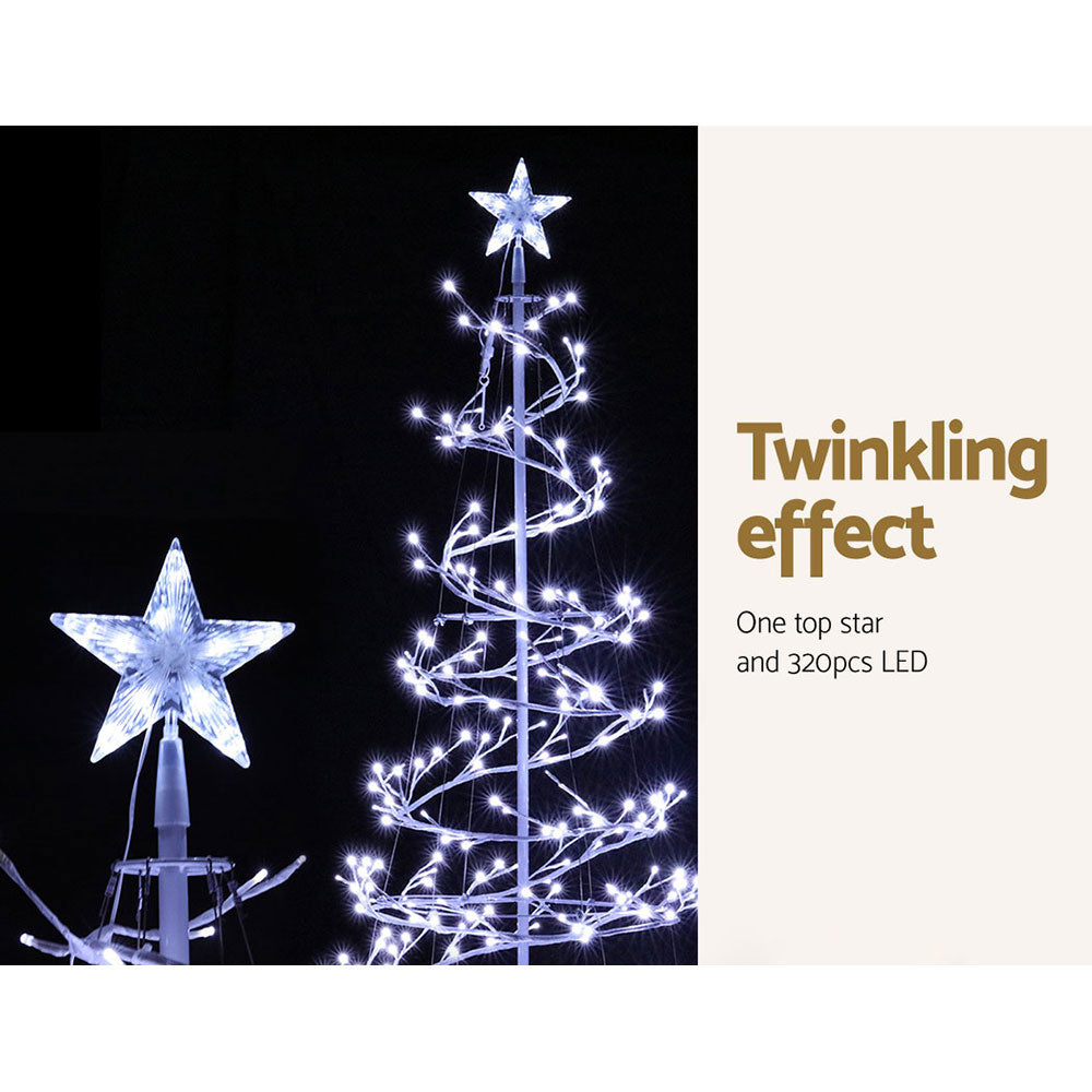 Jingle Jollys Christmas Tree 1.8M 6FT LED Xmas Decoration Cold White Lights-Occasions &gt; Christmas-PEROZ Accessories