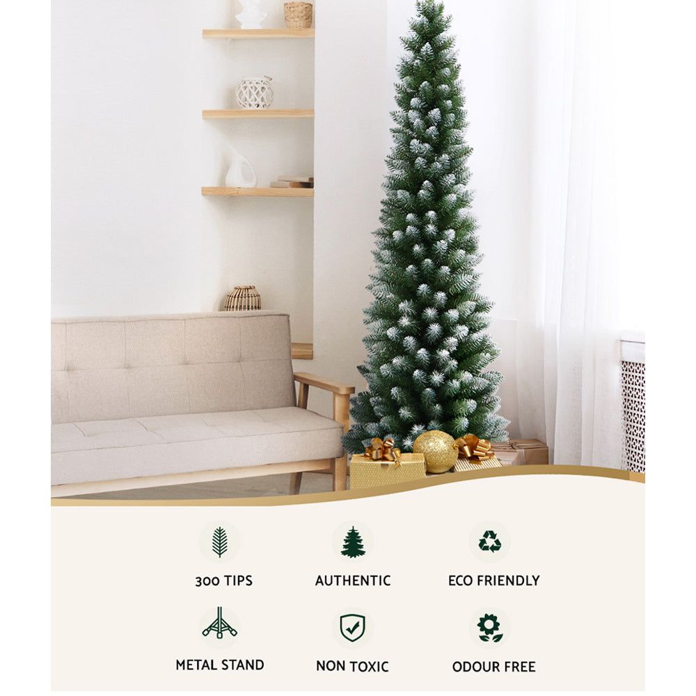 Jingle Jollys 1.8M / 6FT Christmas Tree with Snow 300 Tips Xmas Decoration-Occasions &gt; Christmas-PEROZ Accessories
