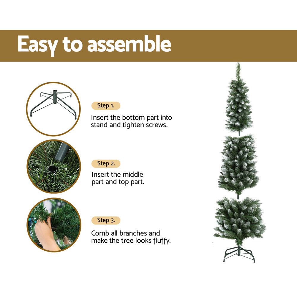 Jingle Jollys 1.8M / 6FT Christmas Tree with Snow 300 Tips Xmas Decoration-Occasions &gt; Christmas-PEROZ Accessories