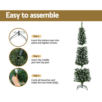 Jingle Jollys 1.8M / 6FT Christmas Tree with Snow 300 Tips Xmas Decoration-Occasions &gt; Christmas-PEROZ Accessories