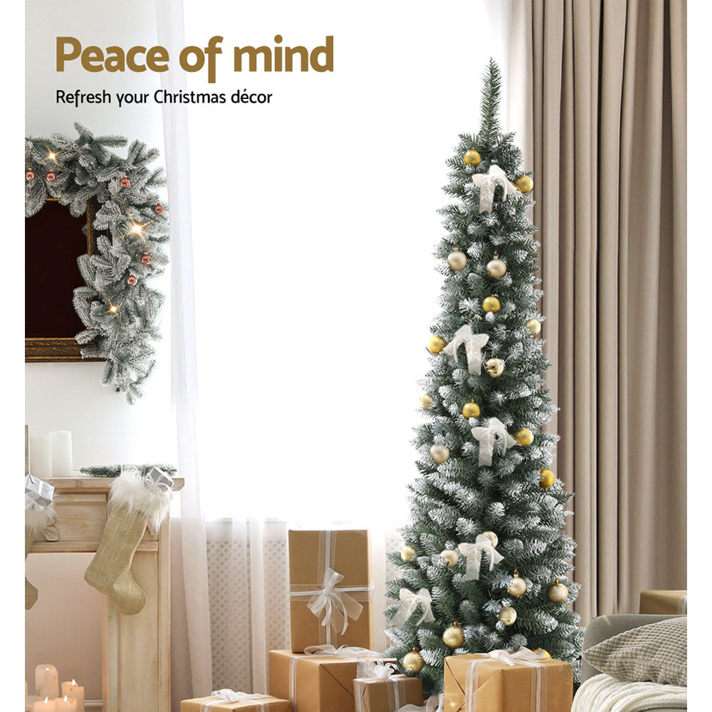 Jingle Jollys 1.8M / 6FT Christmas Tree with Snow 300 Tips Xmas Decoration-Occasions &gt; Christmas-PEROZ Accessories