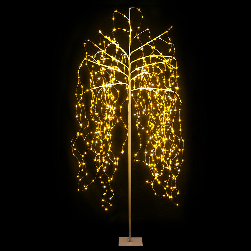 Jingle Jollys 2.1M Solar Christmas Tree 600 LED Trees String Lights Warm White-Occasions &gt; Christmas-PEROZ Accessories