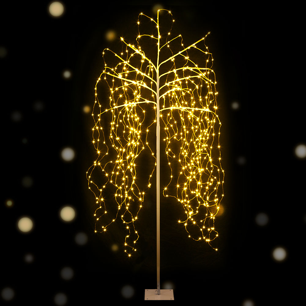 Jingle Jollys 2.1M Solar Christmas Tree 600 LED Trees String Lights Warm White-Occasions &gt; Christmas-PEROZ Accessories