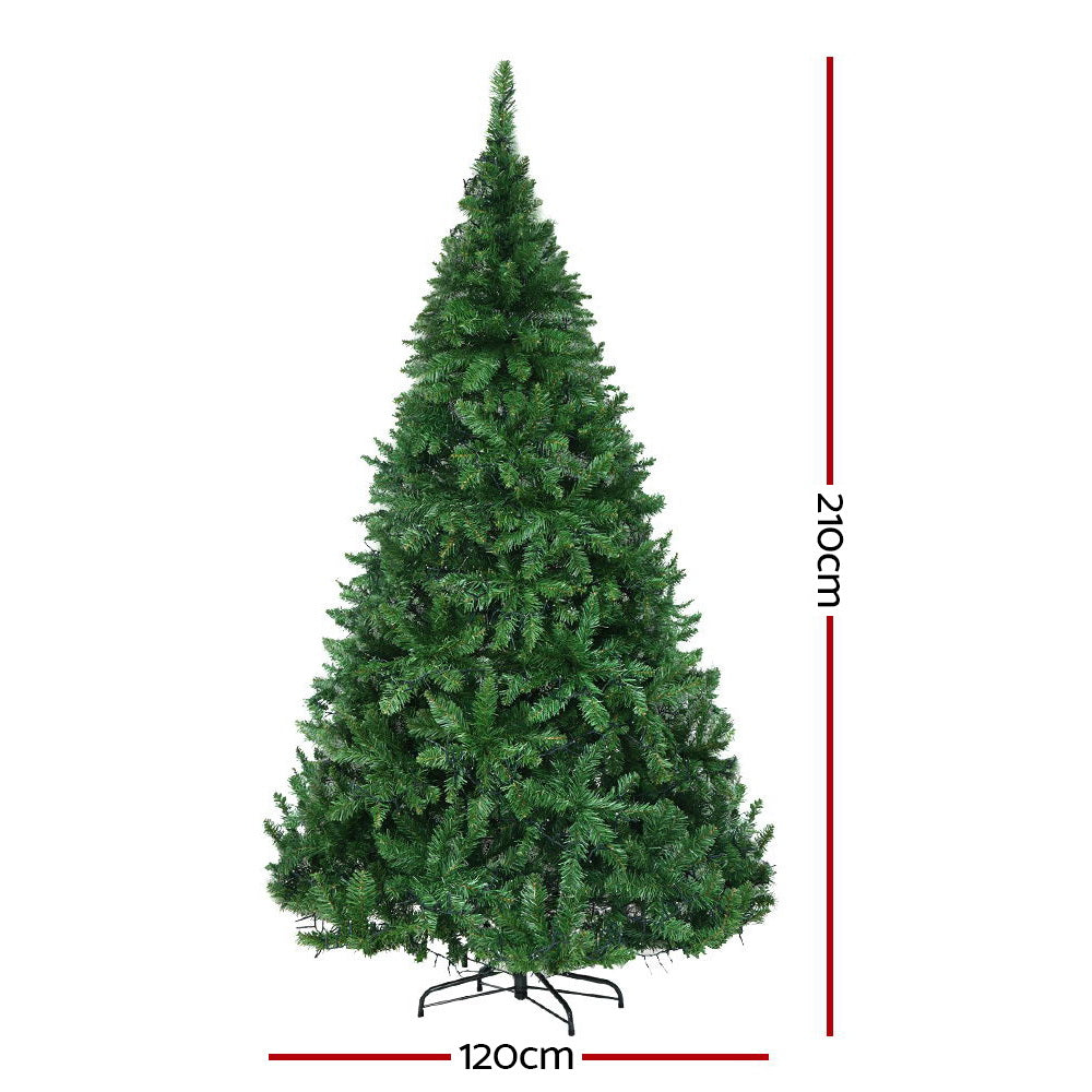 Jingle Jollys Christmas Tree 2.1M With 1134 LED Lights Warm White Green-Occasions &gt; Christmas-PEROZ Accessories