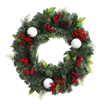Jingle Jollys 2FT 60CM Christmas Wreath with Decor Xmas Tree Decoration-Occasions &gt; Christmas-PEROZ Accessories