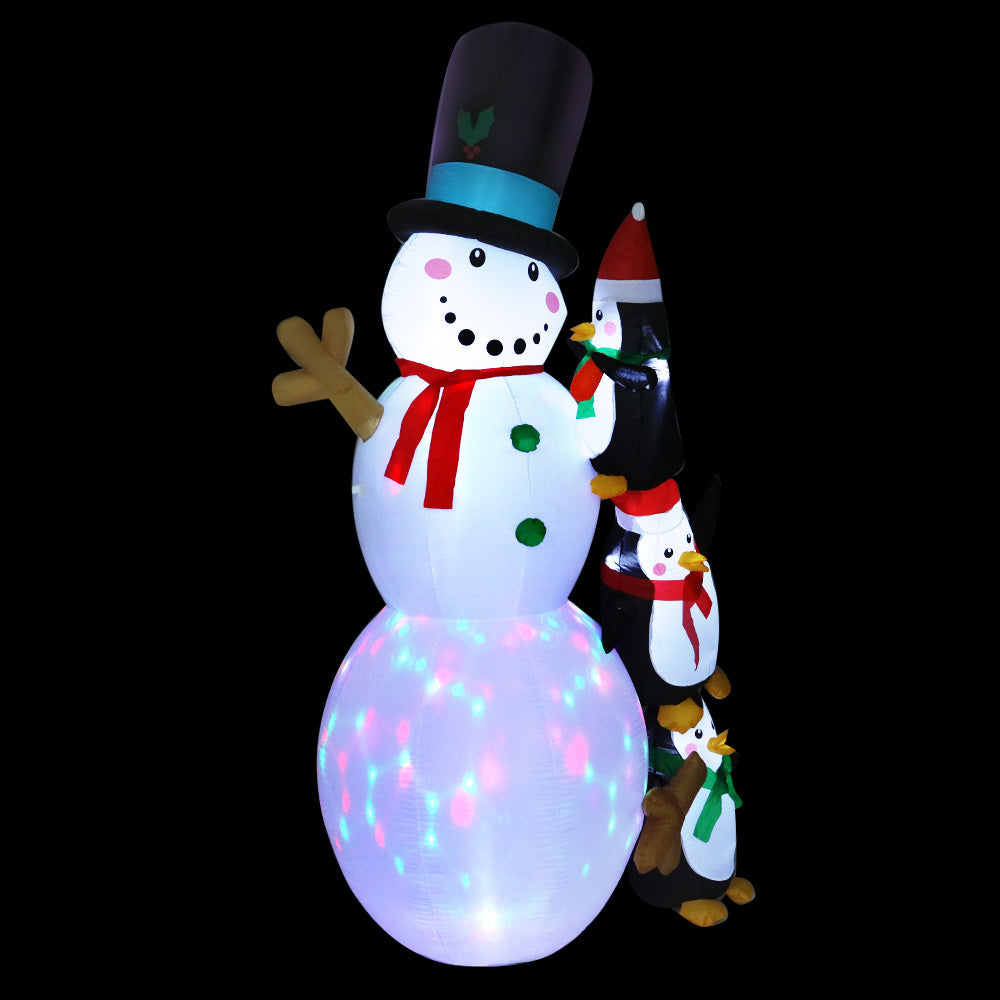 Jingle JollysChristmas Inflatable Snowman 2.4M Xmas Lights Outdoor Decorations-Occasions &gt; Christmas-PEROZ Accessories