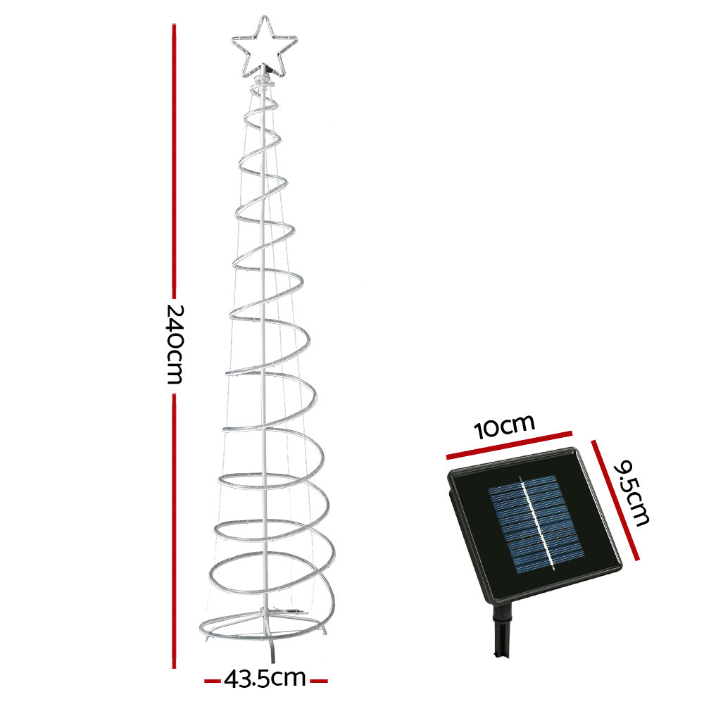 Jingle Jollys 2.4M LED Christmas Tree Solar Motif Lights 8 Modes Multi-Colour-Occasions &gt; Christmas-PEROZ Accessories