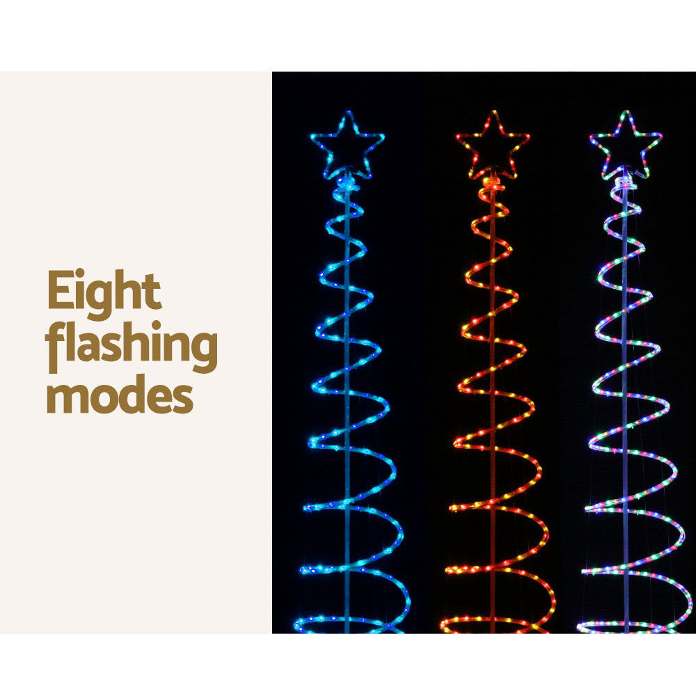Jingle Jollys 2.4M LED Christmas Tree Solar Motif Lights 8 Modes Multi-Colour-Occasions &gt; Christmas-PEROZ Accessories
