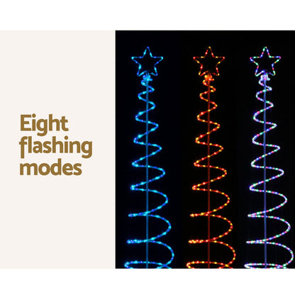 Jingle Jollys 2.4M LED Christmas Tree Solar Motif Lights 8 Modes Multi-Colour-Occasions &gt; Christmas-PEROZ Accessories