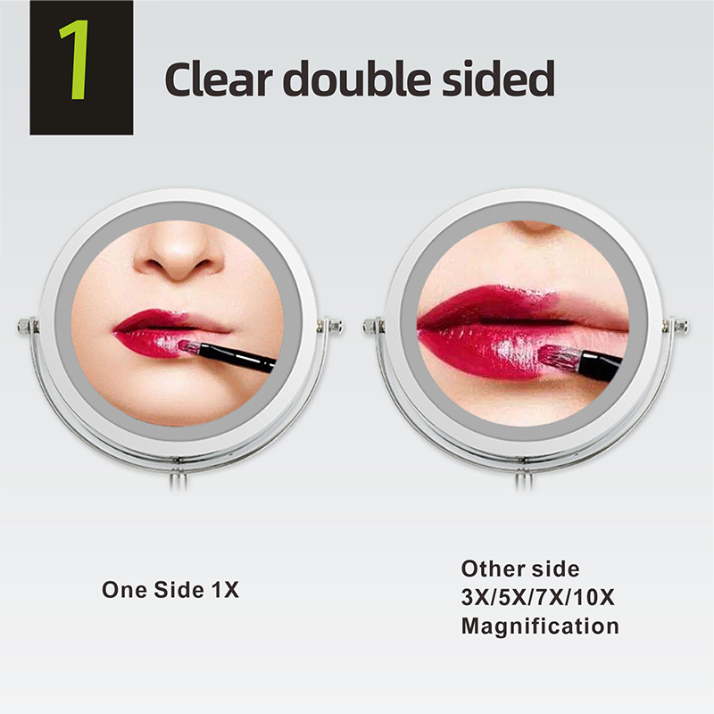 Anyvogue 7in Wall Mounted Smart LED Makeup Mirror Double Sided Touch Dimming Adjustable 7x Magnification USB Type-Makeup Mirror-PEROZ Accessories