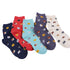 Anysox 5 Pairs One Size 5-9 Mix Colour Cartoon Animal Cute Cat Ankle Short Casual Girl With Thick Warm Cotton Socks for Holiday Gifts-Socks-PEROZ Accessories