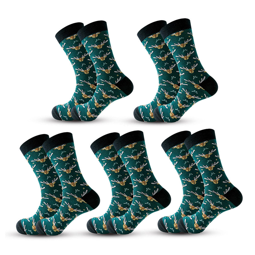 Anysox 5 Pairs Black Brown Size 5-13 Socks Crystal Silk Tide Winter Holiday Design Plus Snowflake Stocking Comfortable To Wear Perfect For Women-Socks-PEROZ Accessories