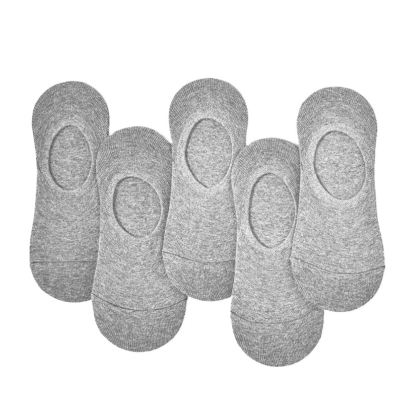 Anysox 5 Pairs Grey Size 4-10 Fashion Socks High Quality Office Sports Business Long Socks Cotton Solid Colors Skateboard Knitted Casual-Socks-PEROZ Accessories