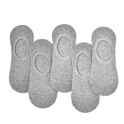 Anysox 5 Pairs Grey Size 4-10 Fashion Socks High Quality Office Sports Business Long Socks Cotton Solid Colors Skateboard Knitted Casual-Socks-PEROZ Accessories