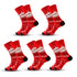 Anysox 5 Pairs Red Size 5-13 Socks Crystal Silk Tide Winter Holiday Design Plus Snowflake Stocking Comfortable To Wear-Socks-PEROZ Accessories