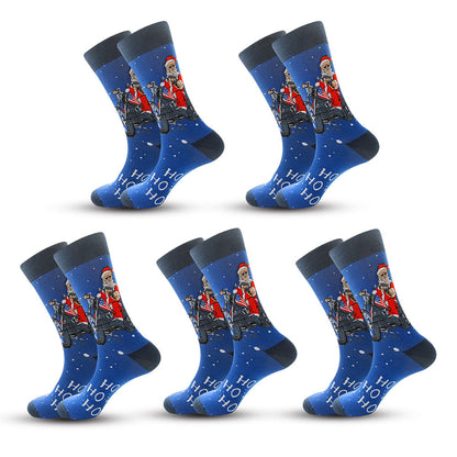 Anysox 5 Pairs Blue Size Size 5-13 Socks Crystal Silk Tide Winter Holiday Design Plus Snowflake Stocking Comfortable To Wear-Socks-PEROZ Accessories