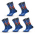 Anysox 5 Pairs Blue Size Size 5-13 Socks Crystal Silk Tide Winter Holiday Design Plus Snowflake Stocking Comfortable To Wear-Socks-PEROZ Accessories