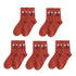 Anysox 5 Pairs One Size 5-9 Red Unisex Wacky Expressions Style Trend Surprise Socks With Candy Colors Funny, Kawaii, Happy Girls Socks For Women-Socks-PEROZ Accessories