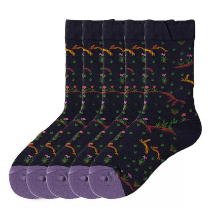 Anysox 5 Pairs Size 5-9 of Fashion Long Sock Cartoon Personalized Creative Random Rabbit For Men Woman Foot Cold Winter Warm Comfortable Accessories-Socks-PEROZ Accessories