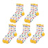 Anysox 5 Pairs Yellow Size 5-9 Heart Tull Glass Silk Design With Transparent Thin Mesh Color full Nylon Socks For Ladies-Socks-PEROZ Accessories