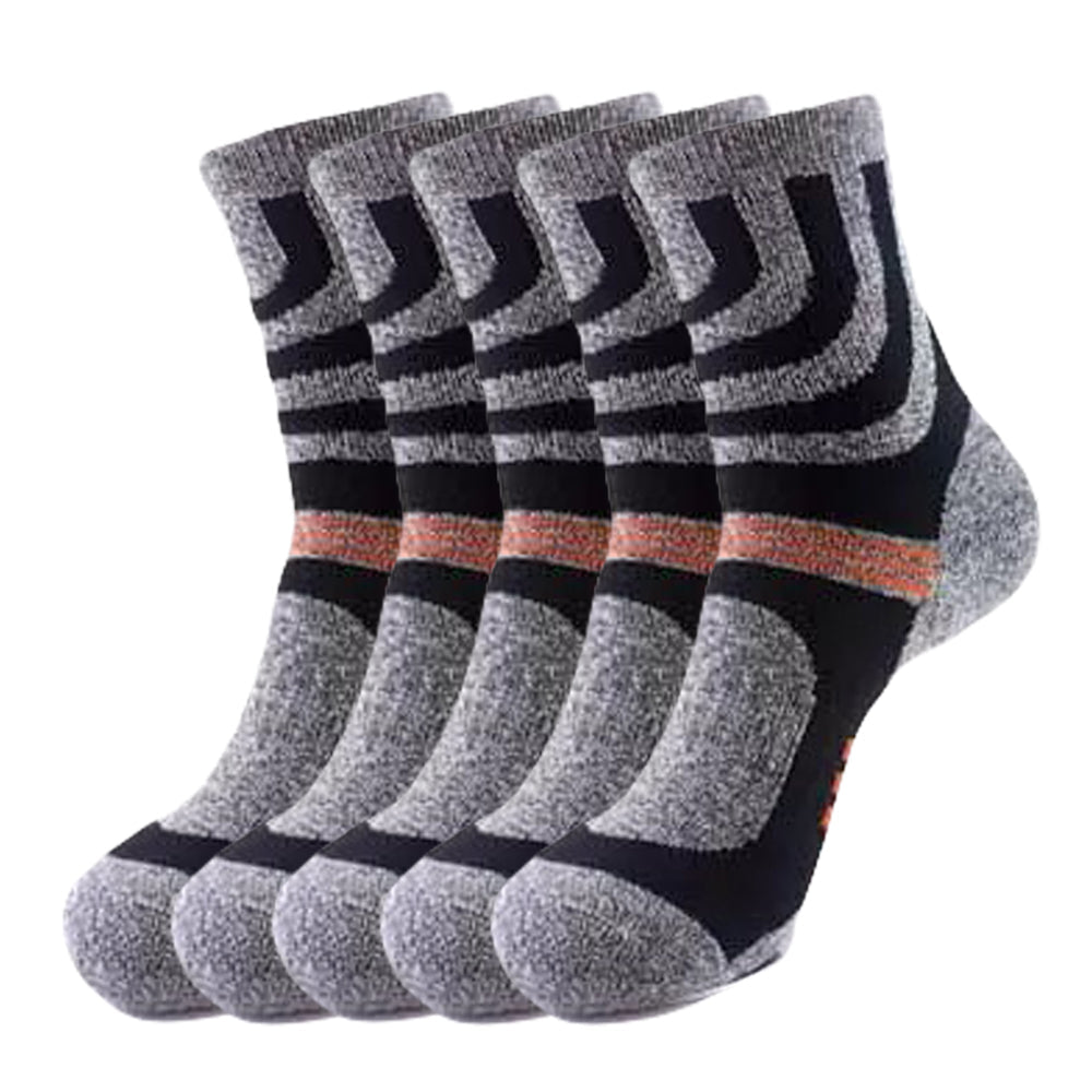 Anysox 5 Pairs One Size 5-11 Grey Cotton Compression Trekking With Formal Work Male Socks Meia Contrast Color Designer Brand Fit For Man-Socks-PEROZ Accessories