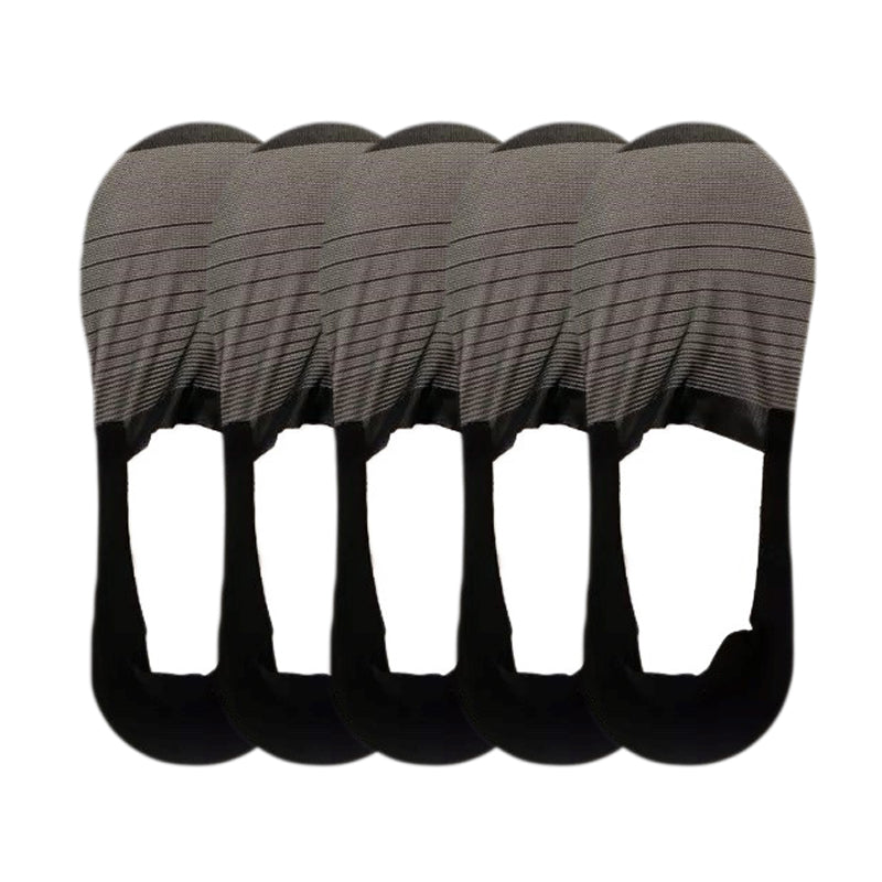 Anysox 5 Pairs Size 5-11 Fashion No Show Thin Invisible Solid Black Sock High-quality Breathable Ankle length For Men Woman Foot Accessories-Socks-PEROZ Accessories