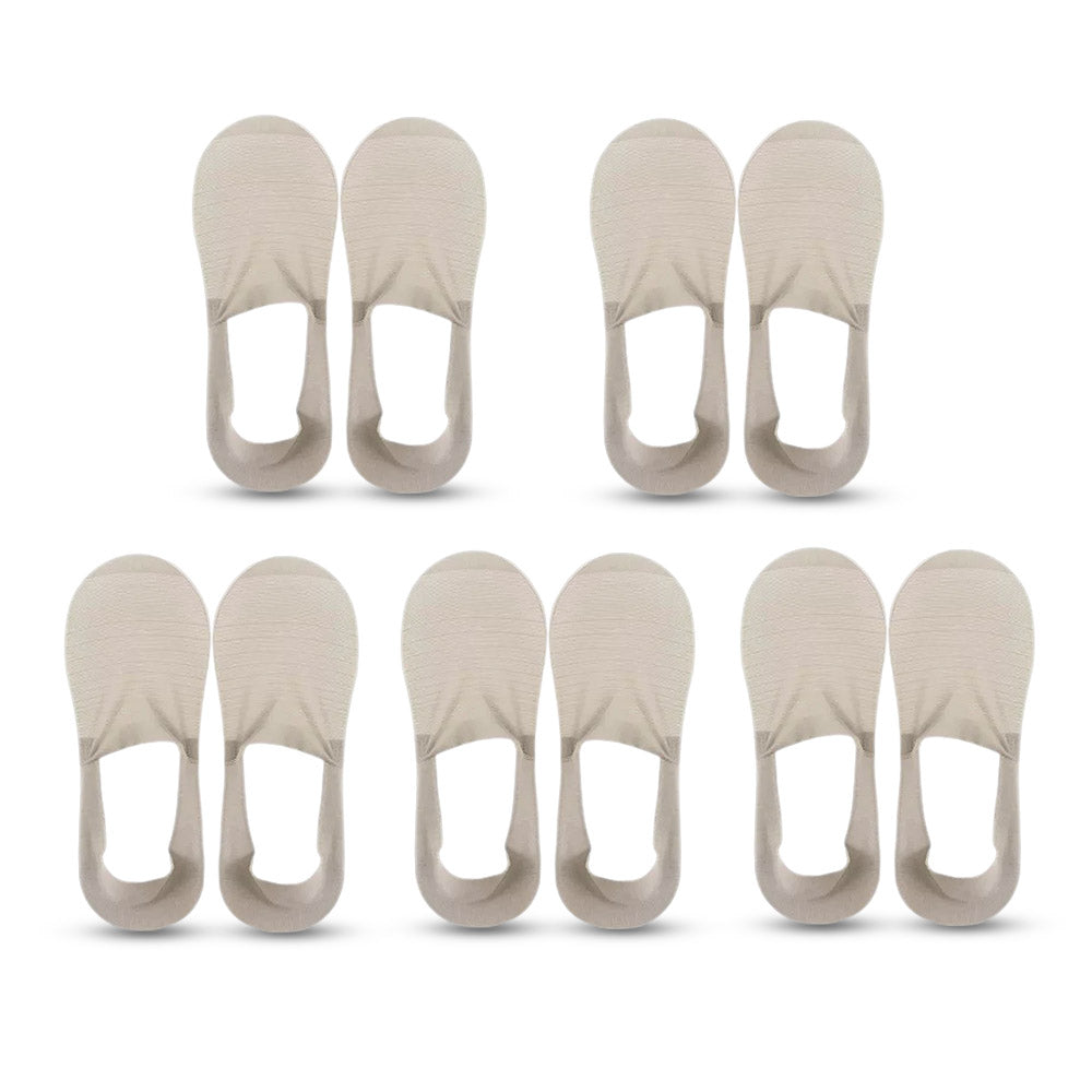 Anysox 5 Pairs Size 5-11 Fashion No Show Thin Invisible Solid Grey Sock High-quality Breathable Ankle length For Men Woman Foot Accessories-Socks-PEROZ Accessories