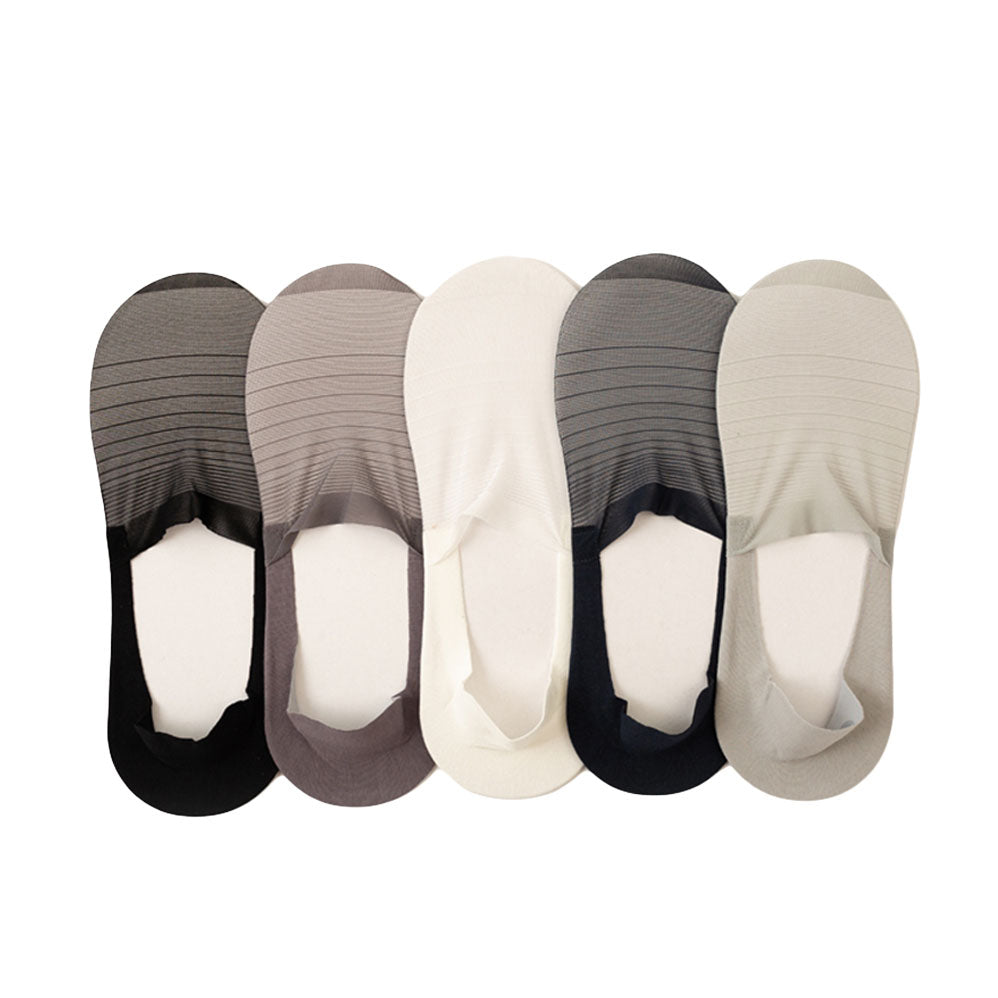 Anysox 5 Pairs One Size 5-9 Multicolored No Show Thin Invisible Fashion Socks For Summer With High Quality Ankle Solid Color Breathable Socks-Socks-PEROZ Accessories