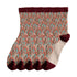 Anysox 5 Pairs Size 5-9 Coffee Brown Abstract Socks Retor Luxury Autumn Winter Peacock Feather Pattern Style With Soken Chaussette Femme-Socks-PEROZ Accessories