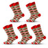 Anysox 5 Pairs Spiral Red Size 5-13 Socks Crystal Silk Tide Winter Holiday Design Plus Snowflake Stocking Comfortable To Wear Perfect For Women-Socks-PEROZ Accessories