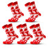 Anysox 5 Pairs Red White Size 5-13 Socks Crystal Silk Tide Winter Holiday Design Plus Snowflake Stocking Comfortable To Wear Perfect For Women-Socks-PEROZ Accessories