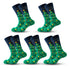 Anysox 5 Pairs Green Blue Size 5-13 Socks Crystal Silk Tide Winter Holiday Design Plus Snowflake Stocking Comfortable To Wear Perfect For Women-Socks-PEROZ Accessories