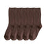 Anysox 5 Pairs One Size 36-43 Brown Retro Long Knitted Socks Cotton Autumn Winter Solid Color Women Student Girls-Socks-PEROZ Accessories