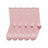 Anysox 5 Pairs One Size 36-43 Pink Retro Long Knitted Socks Cotton Autumn Winter Solid Color Women Student Girls-Socks-PEROZ Accessories