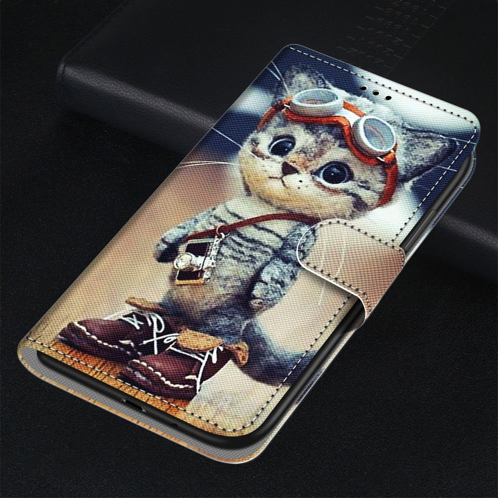 Anymob Samsung Case Cute Camera Cat Magnetic Flip Leather Card Slot Wallet Phone Cover Protection-Mobile Phone Cases-PEROZ Accessories