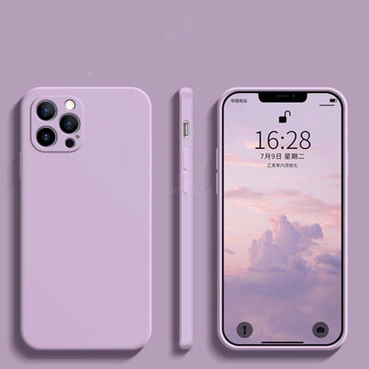Anymob iPhone Purple Fashion Square Silicone Phone Case For IOS Full Lens Protection Cover iPhone Compatible-Mobile Phone Cases-PEROZ Accessories