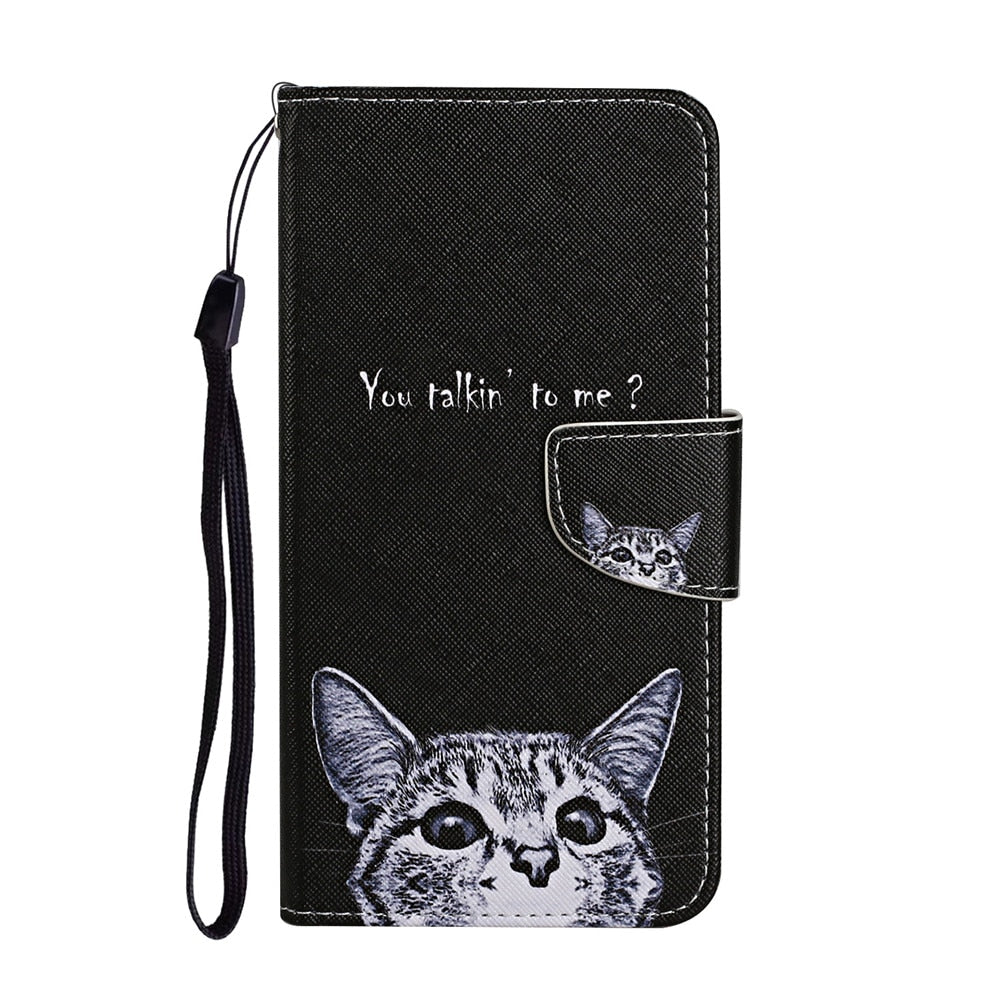 Anymob Samsung Peeking Kitty Flip Wallet Phone Case Leather Stand Function Cover-Mobile Phone Cases-PEROZ Accessories