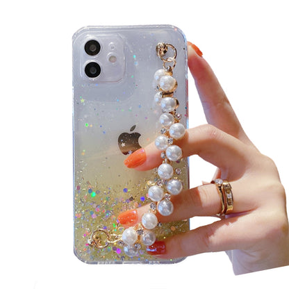 Anymob iPhone Case Yellow Pearl Bracelet Glitter Shockproof Camera Protection Cover-Mobile Phone Cases-PEROZ Accessories
