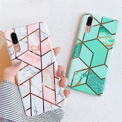 Anymob Samsung Peach Marble Flower Case Back Cover Art Leaf Silicone Phone Protection-Mobile Phone Cases-PEROZ Accessories