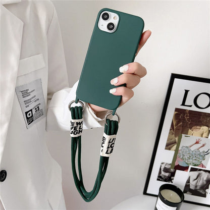 Anymob iPhone Case Green Simple Wrist Lanyard Strap Cord Lanyard Soft Silicone Cover-Mobile Phone Cases-PEROZ Accessories