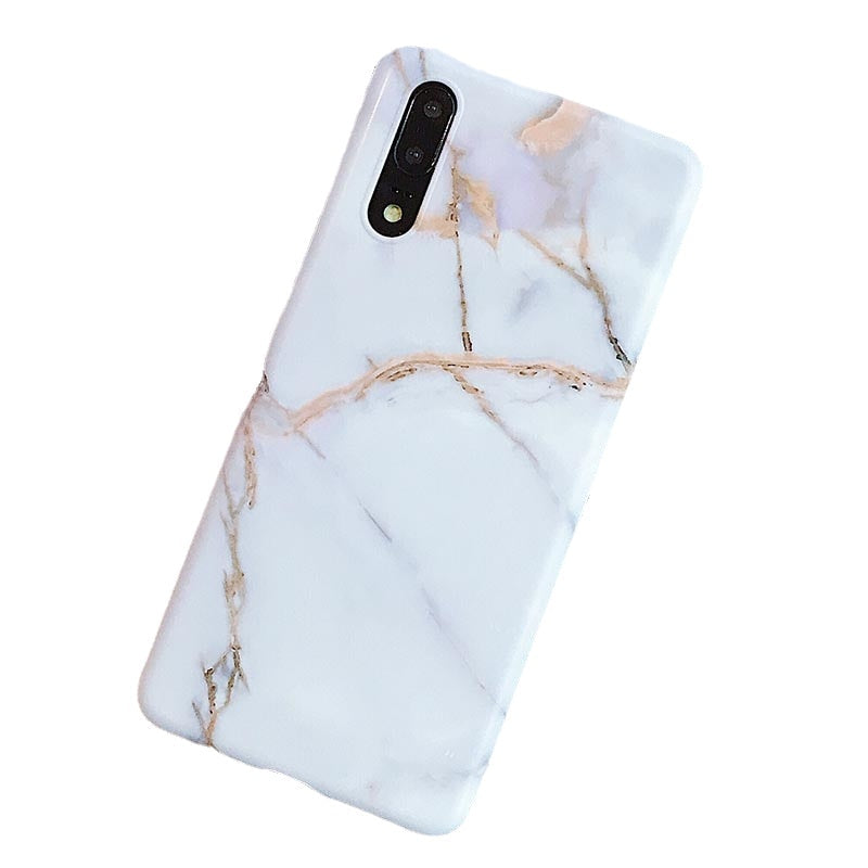 Anymob Samsung Dirty White Marble Flower Case Back Cover Art Leaf Silicone Phone Protection-Mobile Phone Cases-PEROZ Accessories
